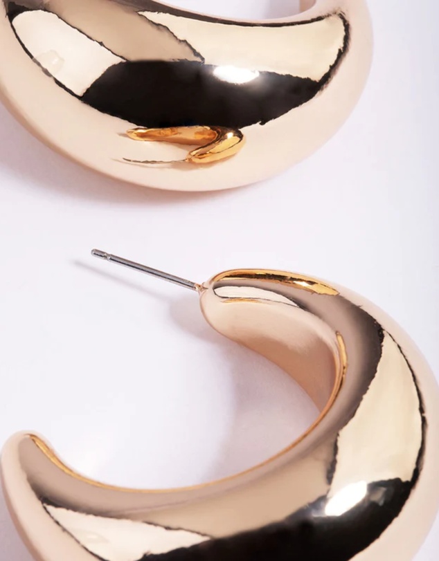 Lovisa - Gold Thick Puff Hoop Earrings