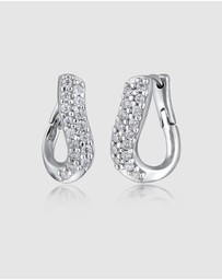 Elli Jewelry - Earrings Creole Zirconia 925 Sterling Silver