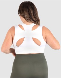 B Free Intimate Apparel - Double Racer Seamless Padded Sports Bra (B-C-D-DD-E-F-G-H) Cup