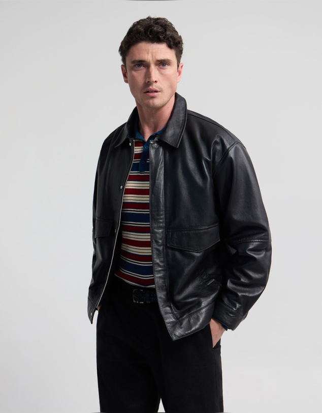 Oxford - Nico Leather Bomber Jacket