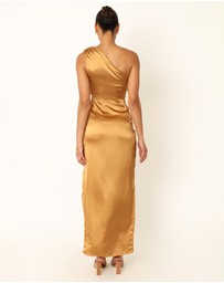 Petal & Pup - Nadia One Shoulder Maxi Dress - Bronze