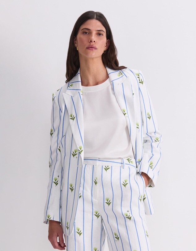 Sportscraft - Hampton Stripe Linen Blazer