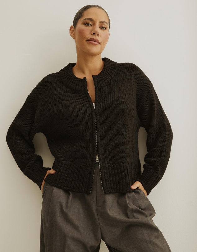 Atmos&Here Curvy - Zip Through Cardigan