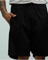 Surrounded By Ghosts - The Garnet Denim Low Crotch Drawstring Shorts