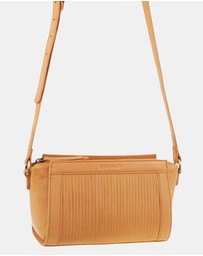 Pierre Cardin - Pierre Cardin Leather Pleated Design Crossbody Bag