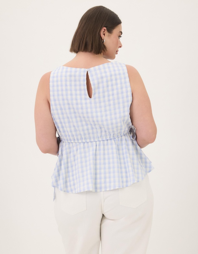 Atmos&Here Curvy - Greta Gingham Peplum Top