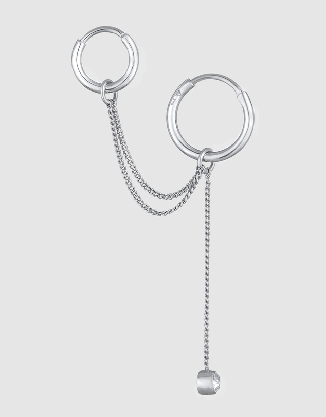Elli Jewelry - Earrings Creole Crystals 925 Sterling Silver