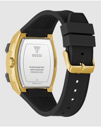 GUESS - GUESS Phoenix Mens Black Gold Tone Multi-function Watch