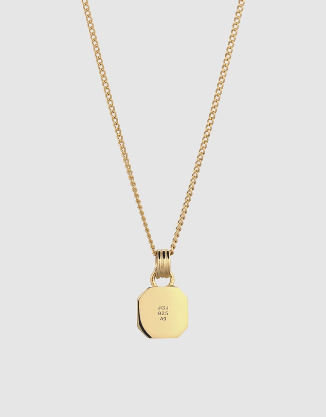 Kuzzoi - ICONIC EXCLUSIVE - Enamel Octagon Pendant Necklace in Gold-Plated 925 Silver