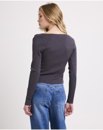 Subtitled - Bobbi Knit Open Front Top