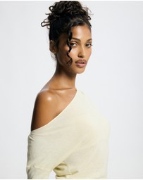 Lover - Medea Asymmetrical Wool Blend Top