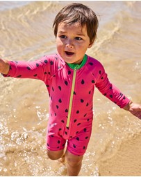 Kip&Co - Melon Baby Long Sleeve Zip Bathers - Babies