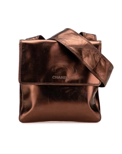 Pre-Loved by Azura Reborn - Pre-Loved chanel Leather Crossbody Bag with Flap Closure and Adjustable Strap