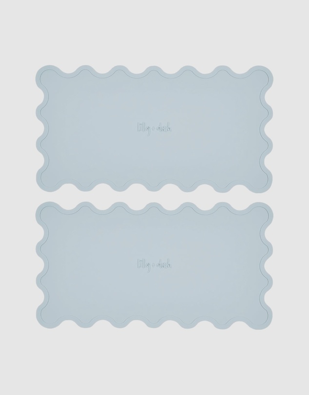 Lilly + Dash - 2pc Dog & Cat Wave Placemats - Sky Blue