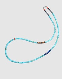 Nialaya Jewellery - Heishi Necklace with Tiger Eye and Lapis