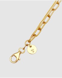 Elli Jewelry - Necklace Layer Plate Figaro 2-ply in 925 Sterling Silver Gold Plated