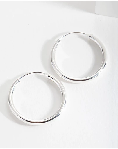 Lovisa - Sterling Silver Shiny 25mm Hoop Earrings
