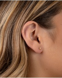 Lovisa - Gold Plated Sterling Silver Cubic Zirconia Starburst Earrings