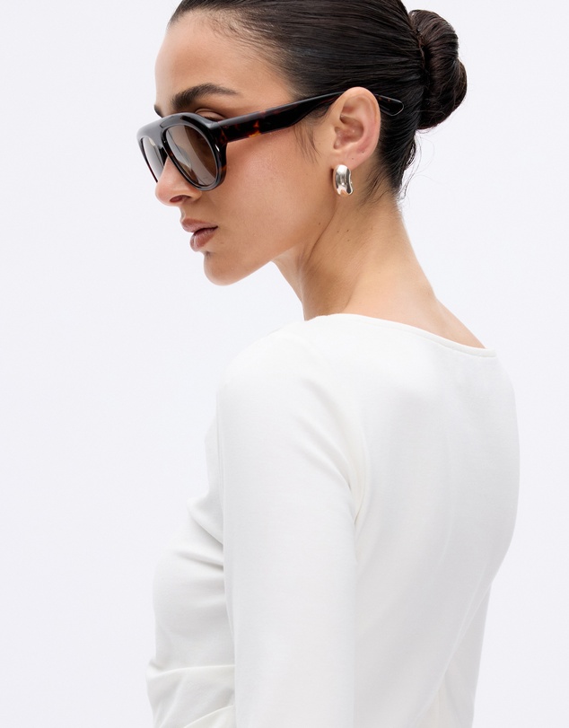Minima Esenciales - Eliana Long Sleeve Draped T-Shirt