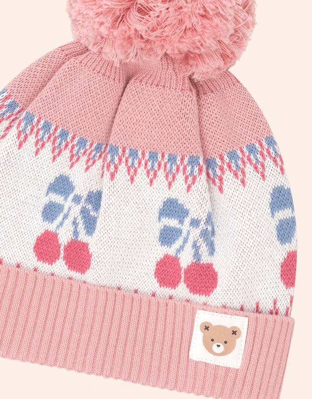 Huxbaby - Folk Cherry Bow Beanie - Kids