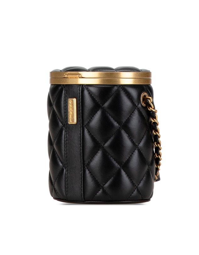 Pre-Loved by Azura Reborn - Pre-Loved chanel Quilted Vanity Case with Chain and Leather Straps Elegant Shoulder Bag