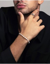 Nialaya Jewellery - Men's Baroque Pearl Bracelet