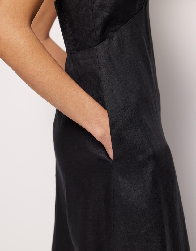 AERE - Brisa Halter Linen Slip Dress