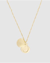 Wanderlust + Co - Seashell Gold Locket Necklace