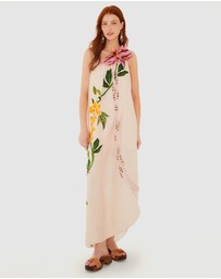 Farm Rio - Garden Terrace Pink One Shoulder Maxi Dress