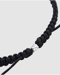 Kuzzoi - ICONIC EXCLUSIVE - Bracelet Men Evil Eye Symbol with Nylon Black in 925 sterling silver