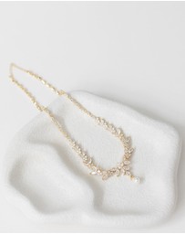 The White Collection - Courtney Pearl - Classic Gold Pearl Bridal Necklace
