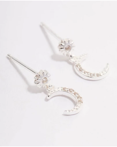 Lovisa - Sterling Silver Cubic Zirconia Drop Stud Earrings