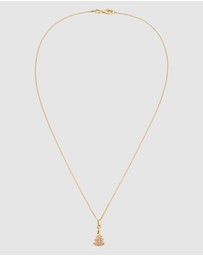 Elli Jewelry - Necklace Women Christmas Tree White Lab Grown Diamond Pendant 925 Sterling Silver Gold Plated