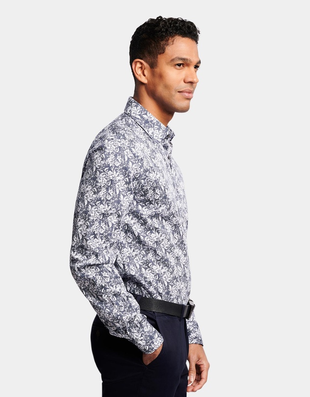Brooksfield - Abstract Floral Print Slim Fit Dress Shirt
