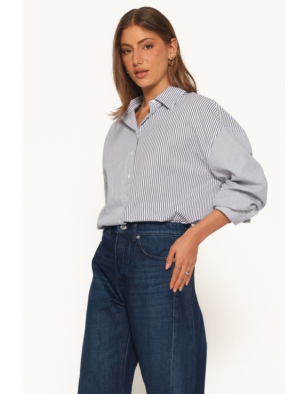 Petal & Pup - Elva Oversized Shirt - Black Stripe