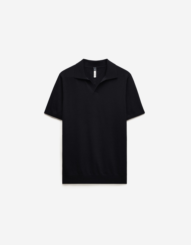 Calibre - Technical Knit Rib Collar Polo Black