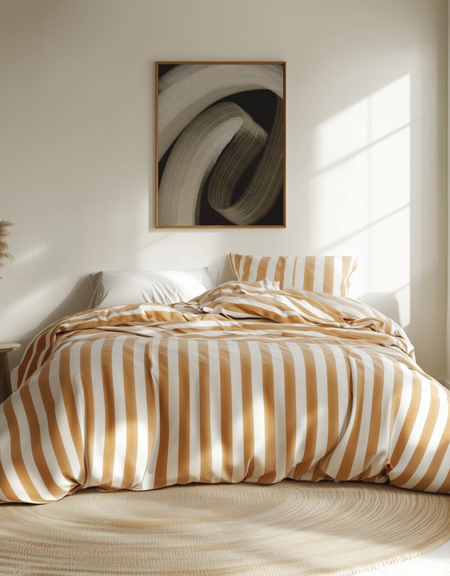 Olive et Oriel - Beige Strokes No 3 by Treechild Art Print