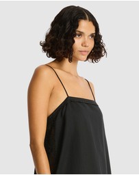 Sea Level Australia - Shore Linen Panelled Bandeau Lace Maxi Dress