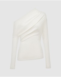 Shona Joy - Aby Draped Asymmetrical LS Top