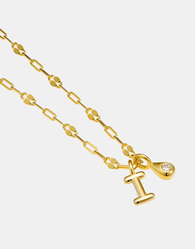 Zoe Olivia - 14K Gold Vermeil Imprint Initial I Cubic Zirconia Necklace