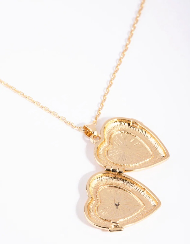 Lovisa - Gold Plated Heart Locket Necklace with Cubic Zirconia