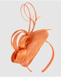Max Alexander - Pillbox Orange Racing Fascinator