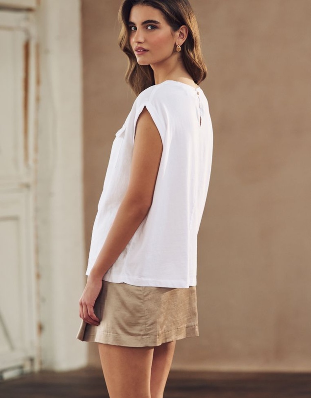 NEXT - Linen Blend Summer Front Pocket Top