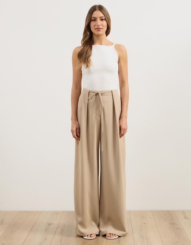 Atmos&Here - Rosa Wide Leg Tailored Pleated Pants