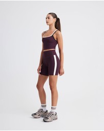 Upstate - Air Sculpt Stripe Bike Short - Merlot