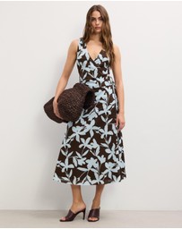 The Fated - Voilet Warp Midi Dress