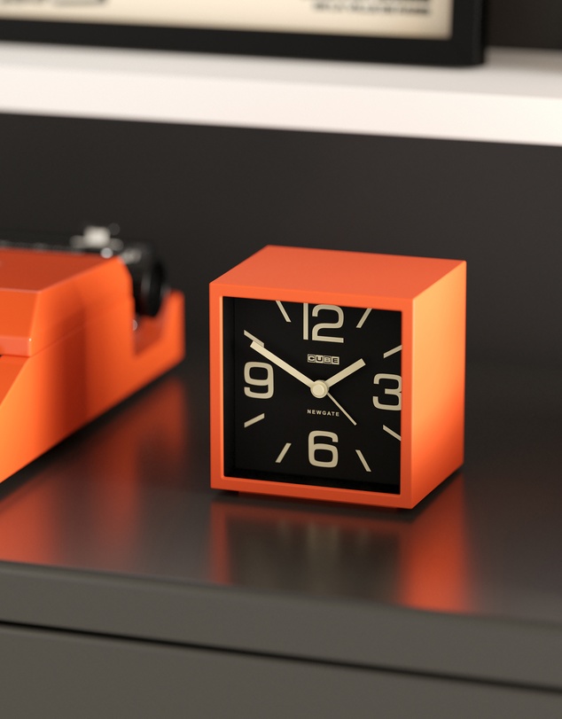 Newgate - Newgate Cube Mantel Clock-Pumpkin Orange
