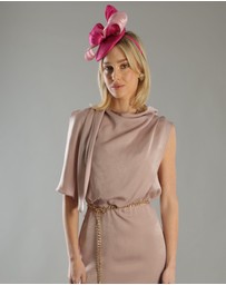 Morgan & Taylor - Heather Fascinator in Hot Pink
