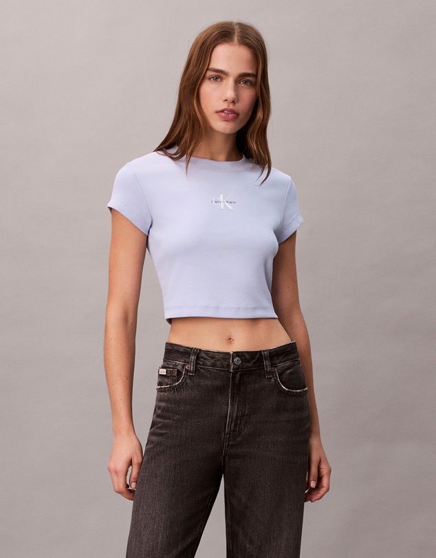 Calvin Klein Jeans - Monogram Logo Ribbed Baby Tee