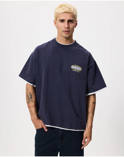 Worship - Tropical Thunder Layered Box Crop Tee